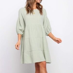 Textured Sage Green Dress Petal and Pup